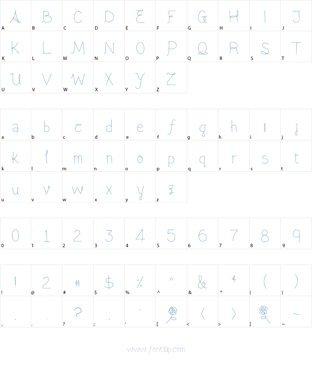 Aloha Luna Font Character